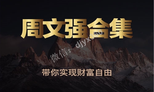 周文强财商学视频全集，全球最会赚钱之人的最高智慧和致富法则